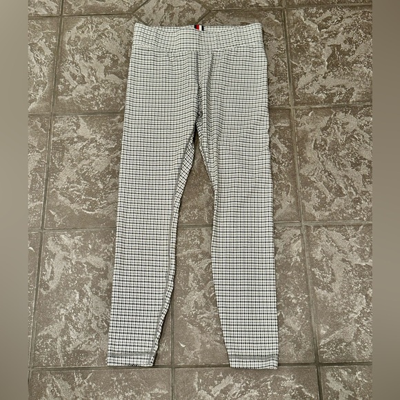Tommy Hilfiger Pants - Tommy Hilfiger Sport Womens Size Small White Houndstooth Leggings Ankle Stretch